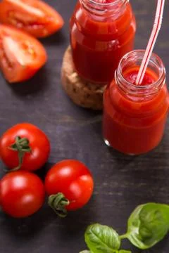 Smoothie from tomatoes Stock Photos