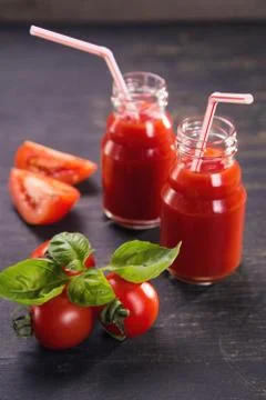 Smoothie from tomatoes Stock Photos
