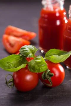 Smoothie from tomatoes Stock Photos