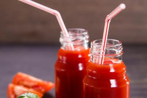 Smoothie from tomatoes Stock Photos