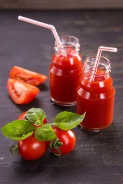 Smoothie from tomatoes Stock Photos