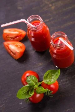 Smoothie from tomatoes Stock Photos