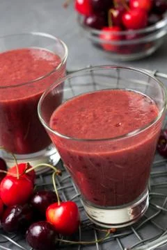 Smoothies cherry Stock Photos