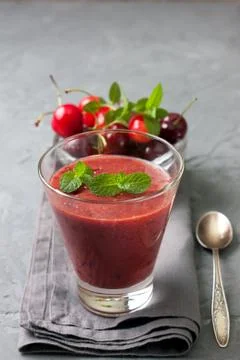 Smoothies cherry Stock Photos