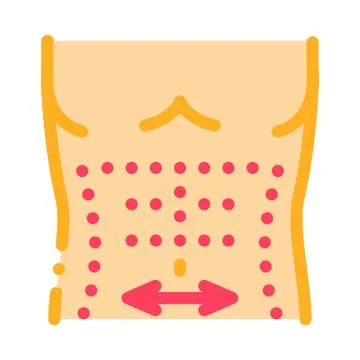 Smoothing abdominal muscles icon vector outline illustration Stock Illustration