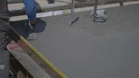 Smoothing Fresh Cement – Construction Site Close-Up - Israel Vidéo 309728713