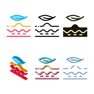 Smoothing problem areas of skin icon vector pack outline Stock Illustration