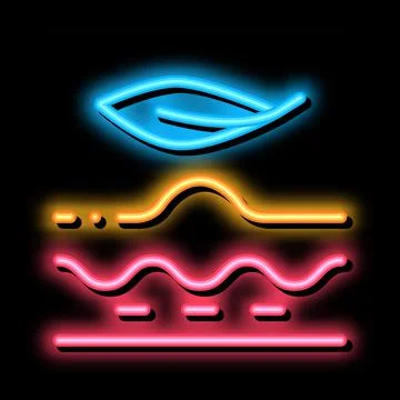 Smoothing problem areas of skin neon glow icon illustration Stock Illustration