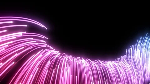 Smoothly and harmonically flowing particle trails Stock Footage 96392188