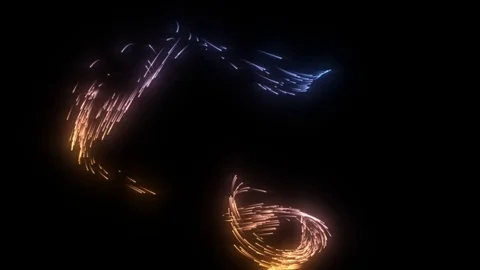 Smoothly and harmonically moving particle trails Stock Footage 96696772