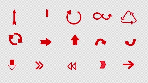 Smoothly Animated Arrow Set Stock Footage 332543496