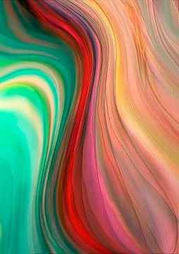 Smoothly are flowing down bright multicolored stripes Stock Illustration