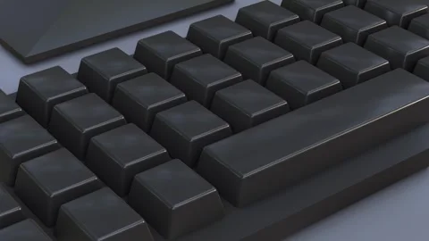 Smoothly moving black 3d computer keyboard animation Stock Footage 249245949