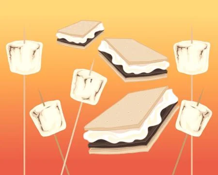 Smores and marshmallows Illustrazione stock