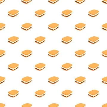 S'mores dessert pattern decorating white background Illustrazione stock