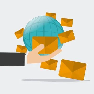 Sms and email design, vector illustration Illustrazione stock