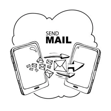 Sms and mail concept Stock Illustration