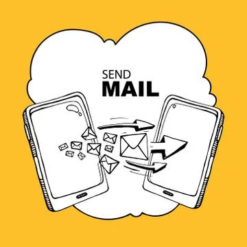 Sms and mail concept Ilustração Stock