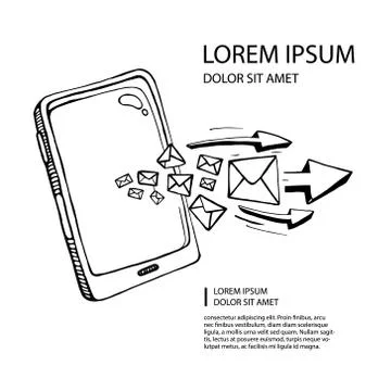 Sms and mail concept Stock Illustration