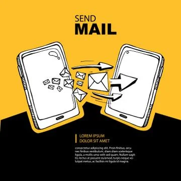 Sms and mail concept Stock Illustration
