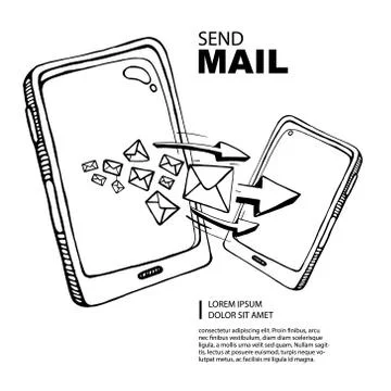 Sms and mail concept Stock Illustration