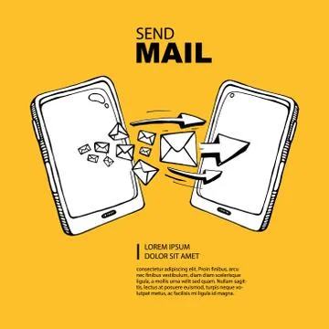 Sms and mail concept Stock Illustration