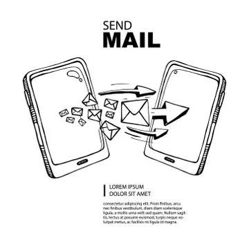 Sms and mail concept Stock Illustration