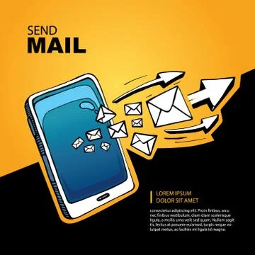 Sms and mail concept Stock Illustration