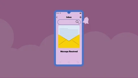 SMS Animation on Smartphone Stock Footage 307701087