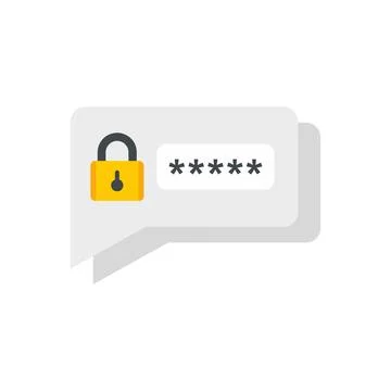 Sms authentication icon flat isolated Stock Illustration