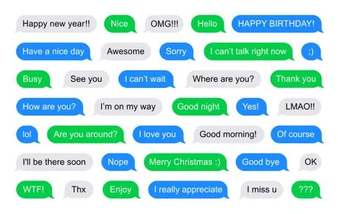 SMS bubbles short messages Stock Illustration