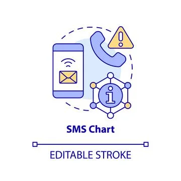 SMS chart concept icon Stock Illustration