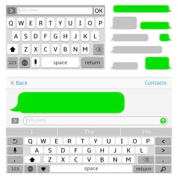 SMS chat interface elements. SMS messenger template. 스톡 일러스트