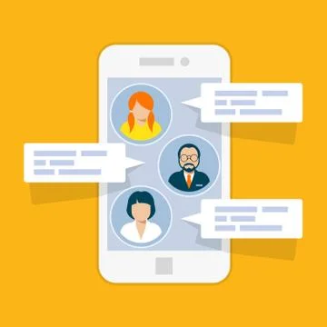 Sms chat interface - short messages on smartphone Stock Illustration