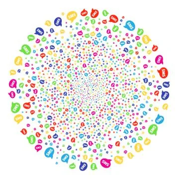 SMS Exploding Spheric Cluster 스톡 일러스트