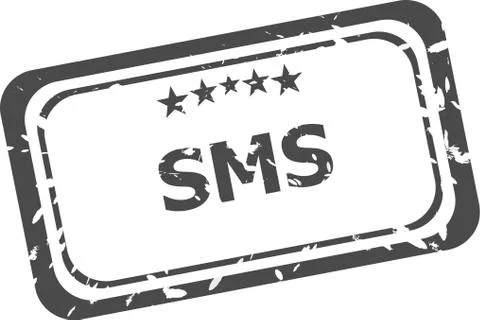 Sms grunge rubber stamp isolated on white background Stock Illustration