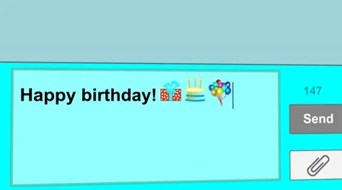 SMS-happy birthday Stock Footage 52684068