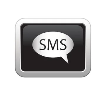 Sms icon black Stock Illustration