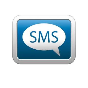 Sms icon blue Stock Illustration