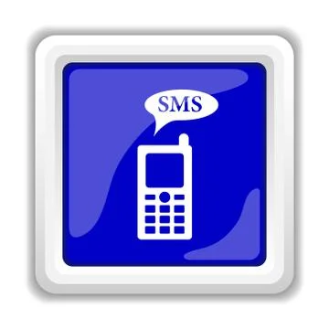 SMS icon. Internet button on white background.. Stock Illustration