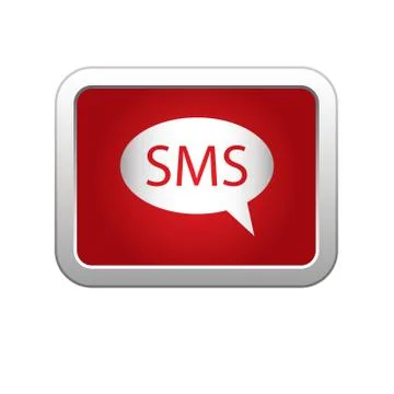 Sms icon red Stock Illustration
