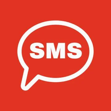 The sms icon. Text message symbol. Flat Stock Illustration