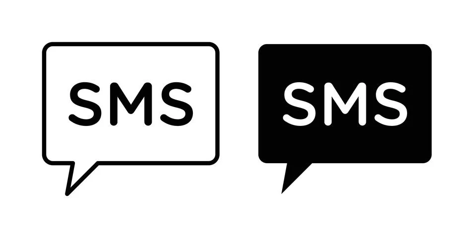 SMS icon thin line and clipart style vector set Stock Illustration