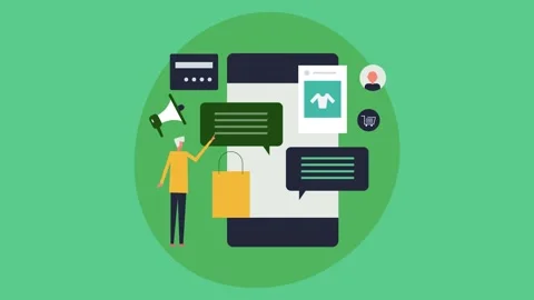 Sms marketing and push notification promotional message animation. Video stock 292961349