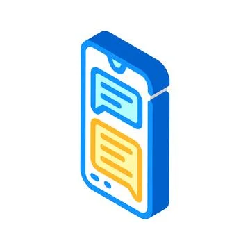 Sms message conversation isometric icon vector illustration Stock Illustration