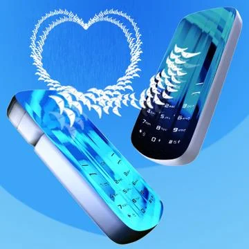 SMS message in the form of heart Stock Illustration