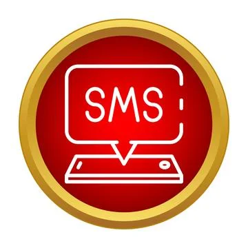 Sms message notification on a mobile phone screen icon 库存插图
