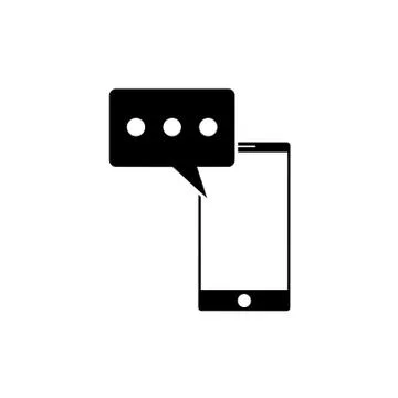 SMS message in smartphone icon. SMS message icon in flat style isolated on wh Stock Illustration