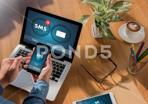 SMS Messaging Communication Notification Alert Reminder sms Stock Photos