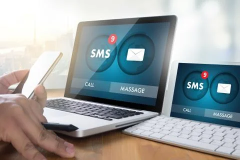 SMS Messaging Communication Notification Alert Reminder sms Stock Photos
